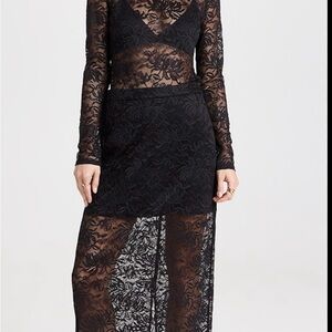 Hill House Black Lace Maxi Skirt